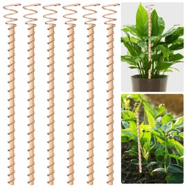 Doksving 6pcs Electroculture Plant Stakes, 13.5'' Copper Coil Wire Antennas Garden Stakes, Tensor Rings Kit, Copper Rods Electronic Planting for Growing Vegetable Garden Plants Support Outdoor Indoor