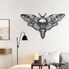 OYEFLY Death Head Moth Metal Wall Decor,Black Gothic Skull Butterfly