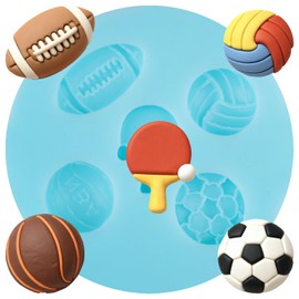 Sports Balls Fondant Molds Volleyball Basketball Silicone Mold