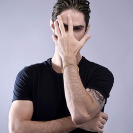 Prosteel Men's Stainless Steel Venetian Chain Bracelet 6 mm Wide Fashion Chain Bracelet for Men Length 20 cm / 22 cm Available., Gold Plated