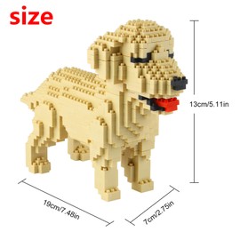 Larcele Panda Building Blocks, Toy Bricks, Animal Building Blocks, 7812 Pieces, KLJM-02 - Reusable, Golden retriever, Golden Retriever