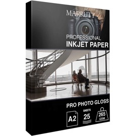 Marrutt 265gsm Pro Photo Gloss Inkjet Paper: A2-25 Sheets