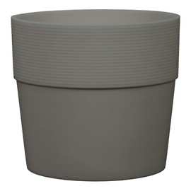 Scheurich Groove 11, Planter/Flower Pot/Plant Pot, Round, Colour: Nero, Made with Recycled Plastic, 8 Years Guarantee, for Indoor use