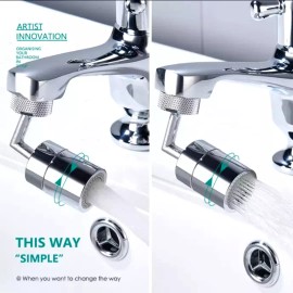 JKU Extensor de grifo de fregadero giratorio con rotacion cromado con filtro de agua