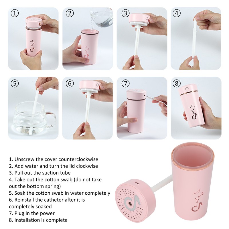 Humidification Cup 200ml Intelligent Poweroff 5 Hours Continuous Spray for