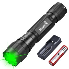 UltraFire Green Hunting LED Torch, 10 W Single Mode Green Light for Hunting, 350 Yards Pig Predator Green Lamp for Night Observation, WF-501G RRO
