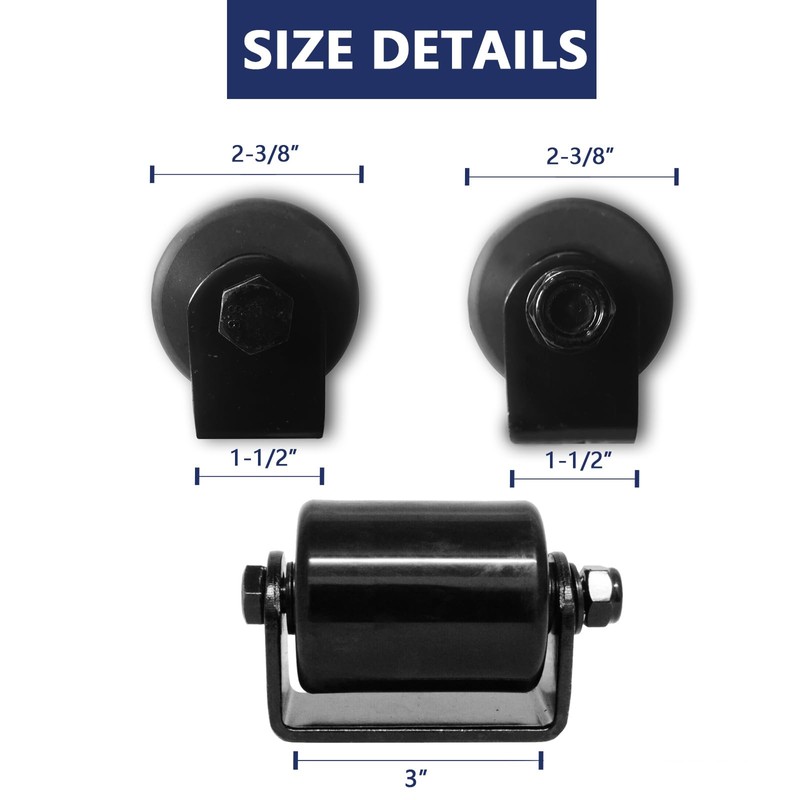 2Pack Slide Gate Guide Roller with C Post Welded Bracket,