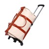 Keenso Rolling Garment Bag, Soft Leather Travel Bag with Detachable