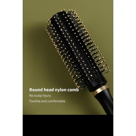 Round Hair Brush paddle Brush Black Silver Handle Round 23.5 Cm Quiff Roller Women Men Dry Wet Curly Circular Roll Radial Brushes Tangle Free Dressing Styling Straightening(1count)