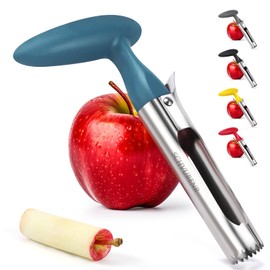 SCHVUBENR Premium Apple Corer Tool - Easy to Use and Clean - Sturdy Apple Remover with Sharp Serrated Tips - Stainless Steel Corers for Apple and Pear - Core Fruits with Ease (Blue)