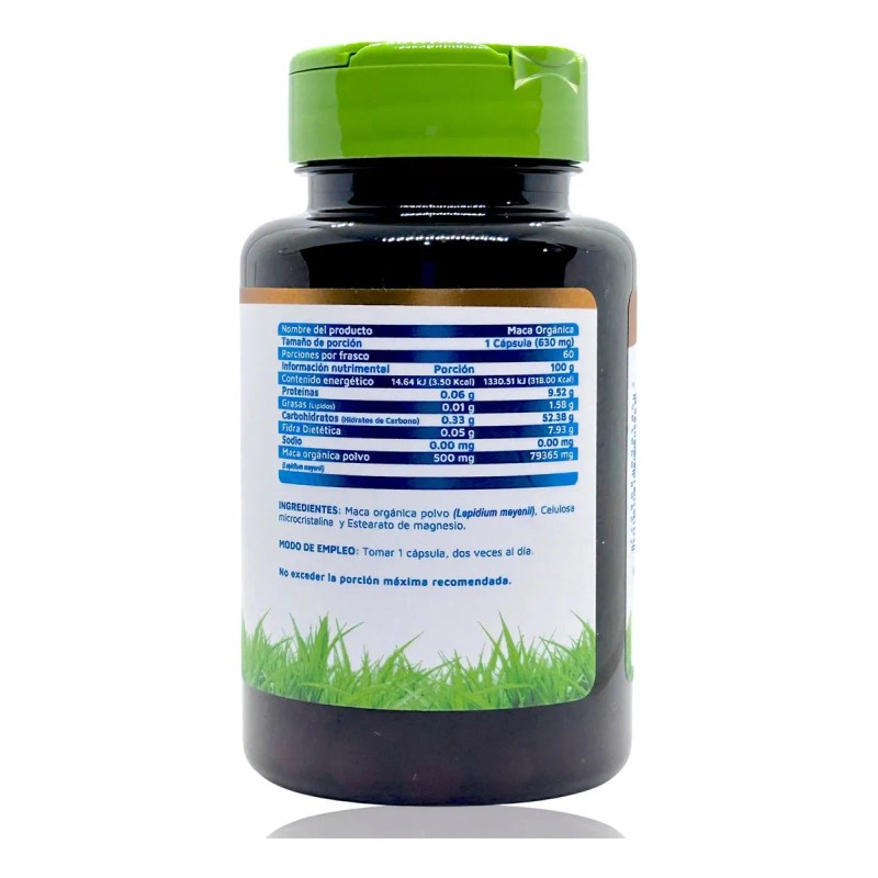 Suplemento Alimenticio De Maca Organica 60 Caps Vidanat Sabor Sin