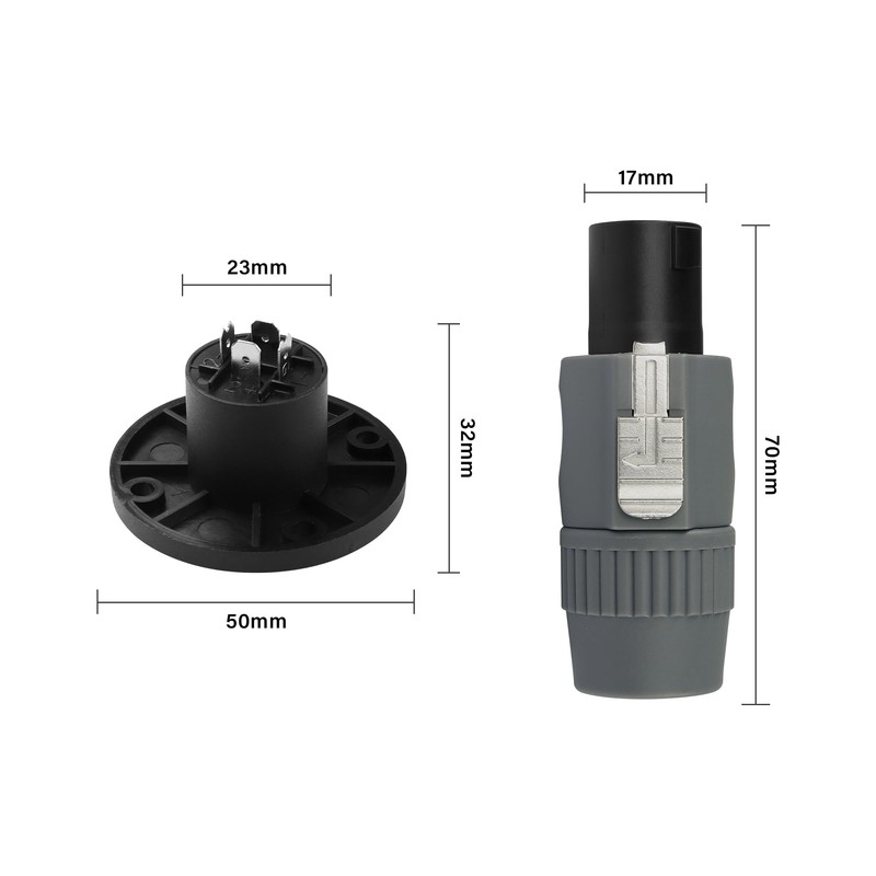 PNGKNYOCN Audio Speaker Plug Kit, Twist Lock NL4FC Speakon Cable