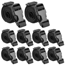 MAGARROW 40" 60" Strap Buckle Packing Straps Adjustable 1-Inch Belt (1" Wide - 40" Long, Black (10-Pack))