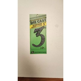 Hy-Ko Prod Co 3 Inch Black Aluminum Die Cast Number 3 DC-3/3, Hy-Ko Prod Co - Nails Enclosed