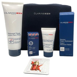 Clarins ClarinsMen Hydration Essentials Gift Set | Includes Full Size Active Face Wash and Super Moisture Balm
