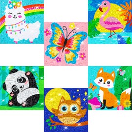 QEUOYSS 6 Pieces 5D Diamond Painting Kits for Kids Beginners Easy Diamond Painting Kits Arts and Crafts for Kids Ages 8-12 Diamond Art Craft Set for Home Wall Decor (6 Pack A)