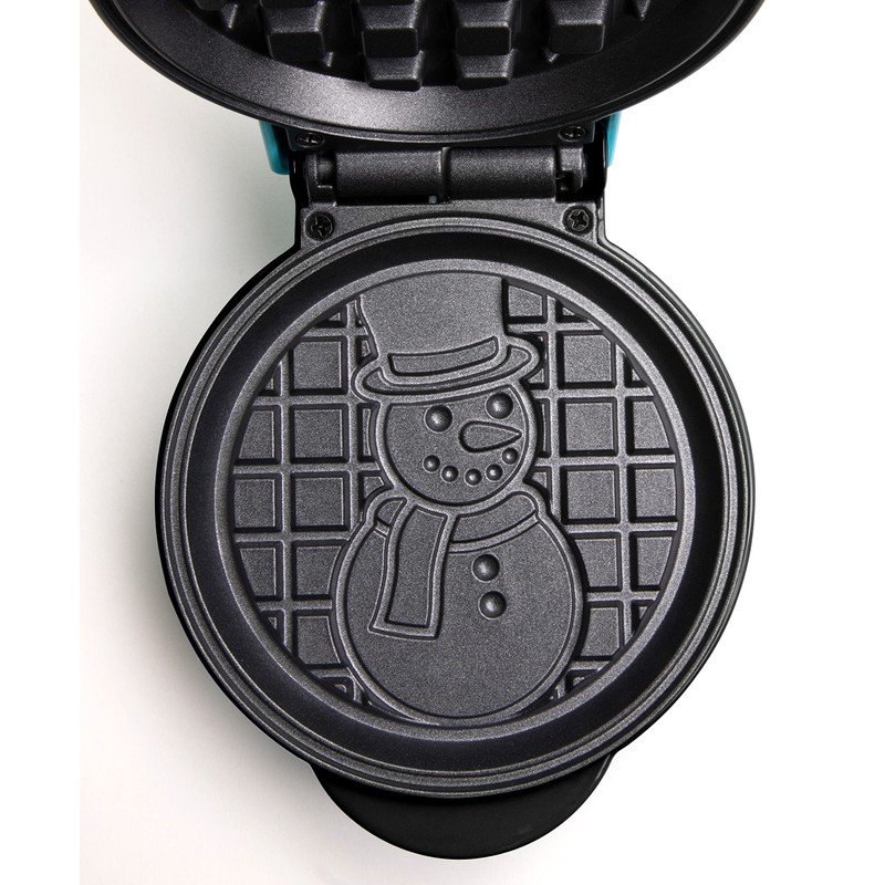 Nostalgia MyMini Personal Electric Snowman Waffle Maker, 5-Inch Cooking Surface,