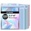 JETMORE Mylar Bags, 200 PCS Resealable Bags-5.5x8in, Holographic Bag for