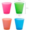 Party Essentials Hard Plastic 2-Ounce Shot/Shooter Glasses, 40-Count, Assorted Neon
