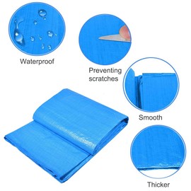 16.4x9.8Ft Rectangular Pool Ground Cloth Waterproof PE Above Ground Swimming Pool Covers mat Tarpaulin Sun-Proof Tarp for Painting, Camping Tarp