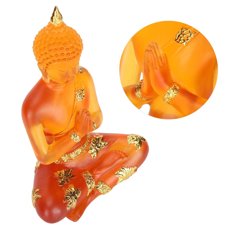 Transparent Sitting Buddha Statue Resin Buddha Figurine Sculpture Home Office