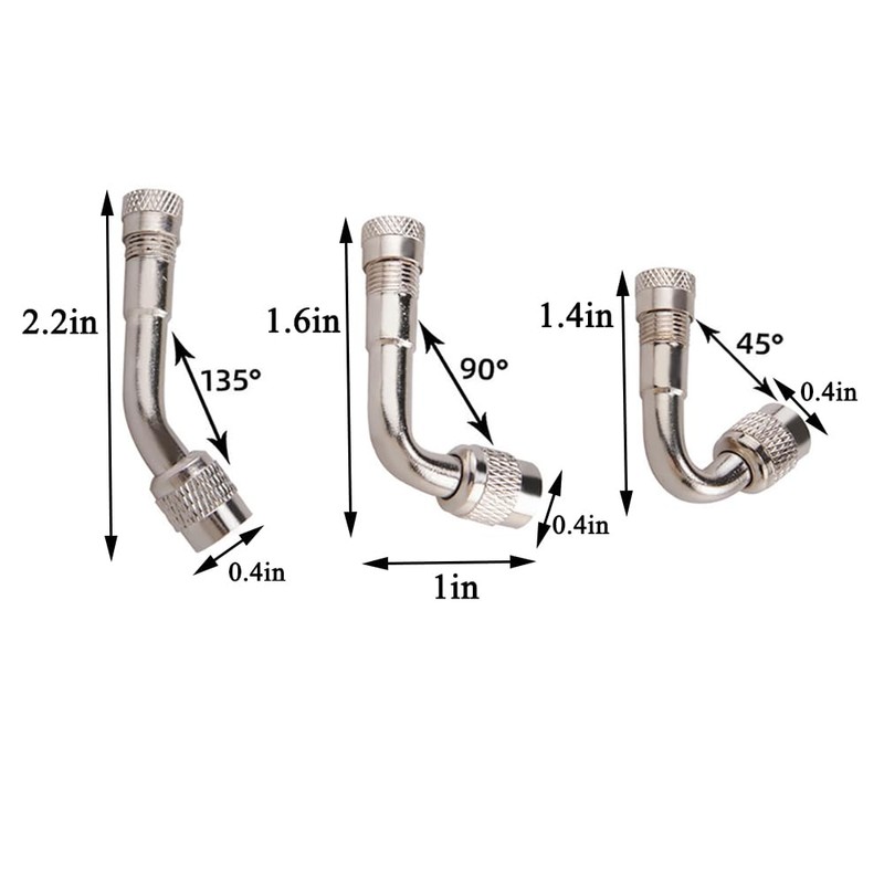 6 Pack Valve Stem Extenders 45 degree, 90 degree and