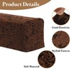 sourcing map 4Pcs Stretch Armrest Covers, Polyester Jacquard Soft Couch