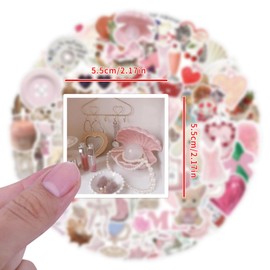 Cute Coquette Stickers Pack 120pcs Pink Aesthetic Stickers for Kids Girls, Vinyl Waterproof Decals for Water Bottle Laptop Journal Scrapbook Guitar Kindle Party Supplies