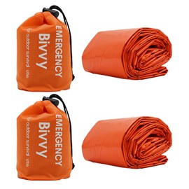 RLXMARTD Emergency Sleeping Bag,Bivvy Bag,Survival Sleeping Bag,Camping Bivy Sacks,Emergency Blankets,Survival Sleeping Bag with Survival Bracelet for Camping and Outdoor Hiking, Orange