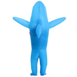 IHGYT Inflatable Blue Shark Costume Air Blow up Jaws Jumpsuit Fancy Dress Funny Carcharias Suit for Cosplay Party