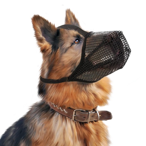 Muzzle for Dogs, Size L, Adjustable Dog Muzzles, Soft Mesh