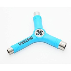 INSTSK8 1 Inch + Screw Set with Axle Nut Threaded Skateboard Skateboard Tool Y-Shape Tool Wrench (Light Blue)