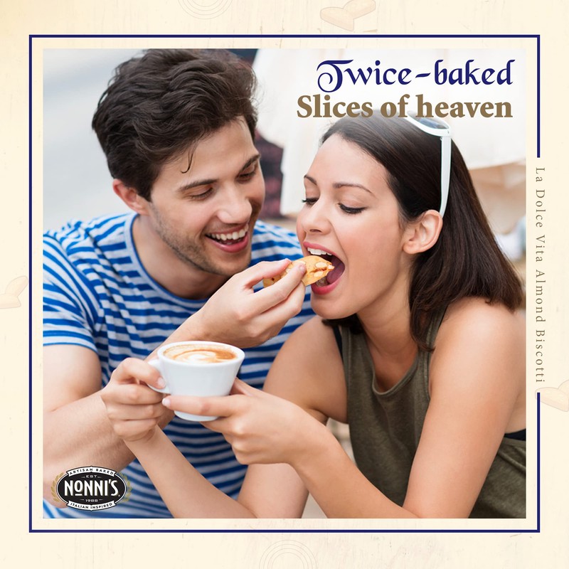 Nonni's La Dolce Vita Almond Biscotti - Biscotti Italian Cookies