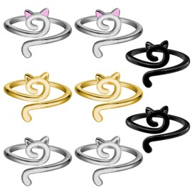 Crochet Ring, 8 Pcs Crochet Ring for Finger, Adjustable Crochet Tension Rings Knitting Thimbles Rings for Crocheting, Knitting