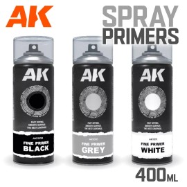 AK Interactive: SPRAY PRIMERS - Spray Paint Primer - 400ml - Grey