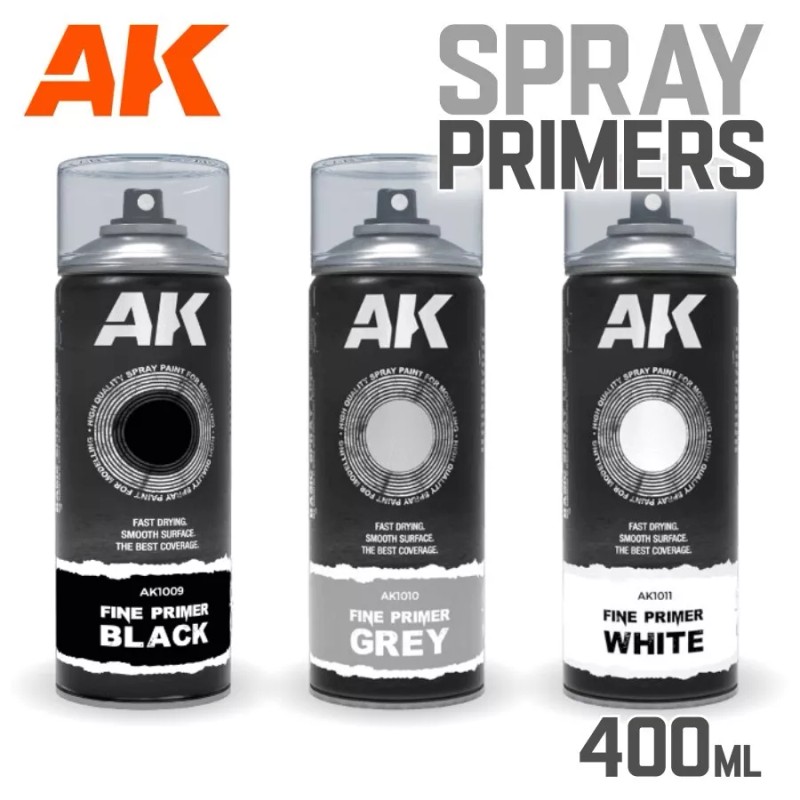 AK Interactive: SPRAY PRIMERS - Spray Paint Primer - 400ml