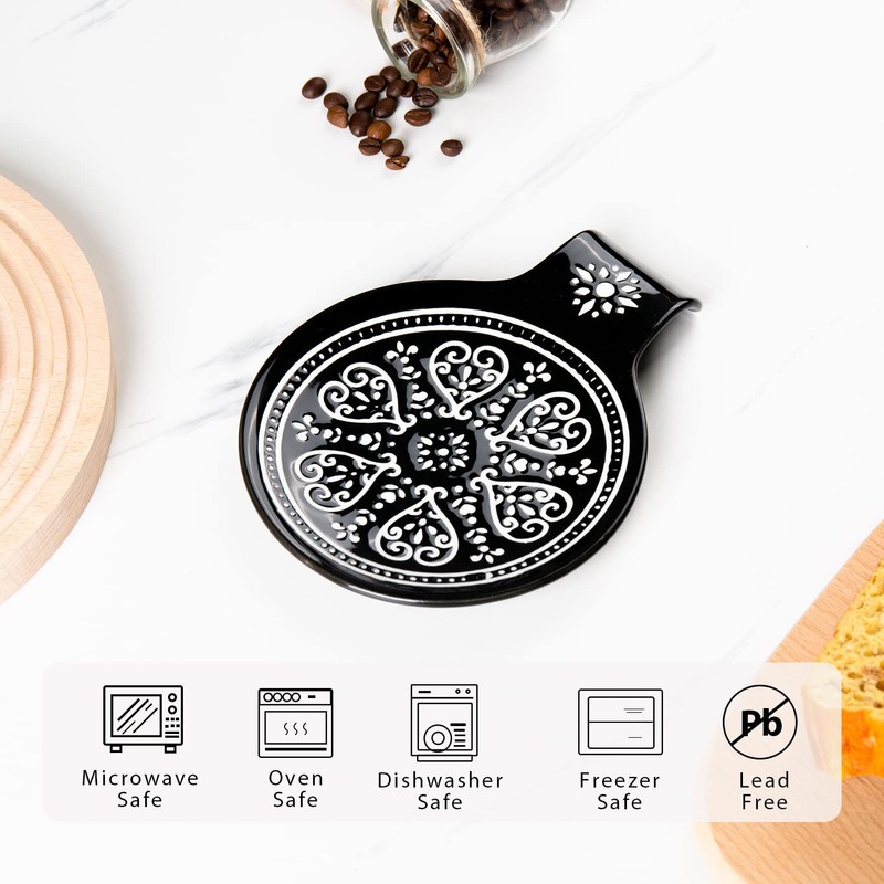 Magclay Porcelain Spoon Rest, Ceramic Spoon Holder for Kitchen Counter