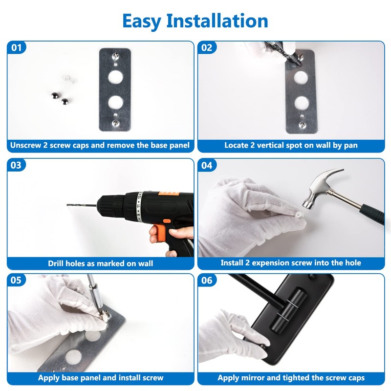 DECLUTTR 9 Inch Large Wall Mounted Makeup Mirror, 1X/10X Magnifying