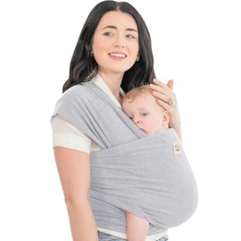 KeaBabies Baby Wrap Carrier - All in 1 Original Breathable Baby Sling, Lightweight,Hands Free Baby Carrier Sling, Baby Carrier Wrap, Baby Carriers for Newborn, Infant,Baby Wraps Carrier (Ash Gray)