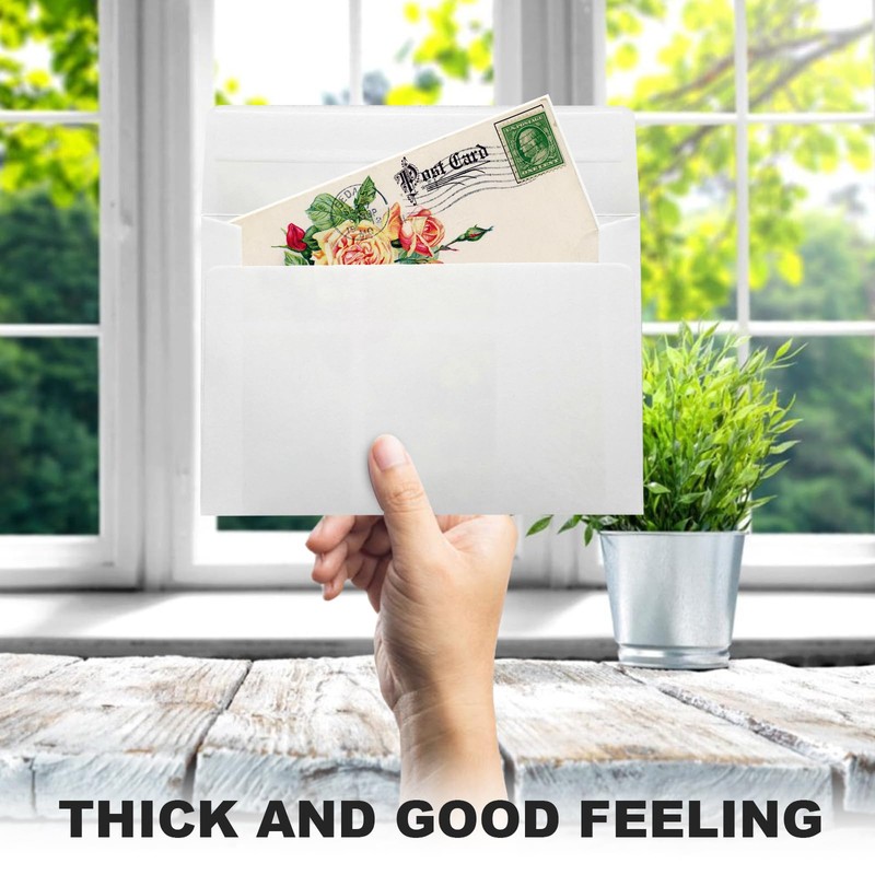 50 Pack White A7 & 5x7 Self-Sealing Envelopes for Invitations,