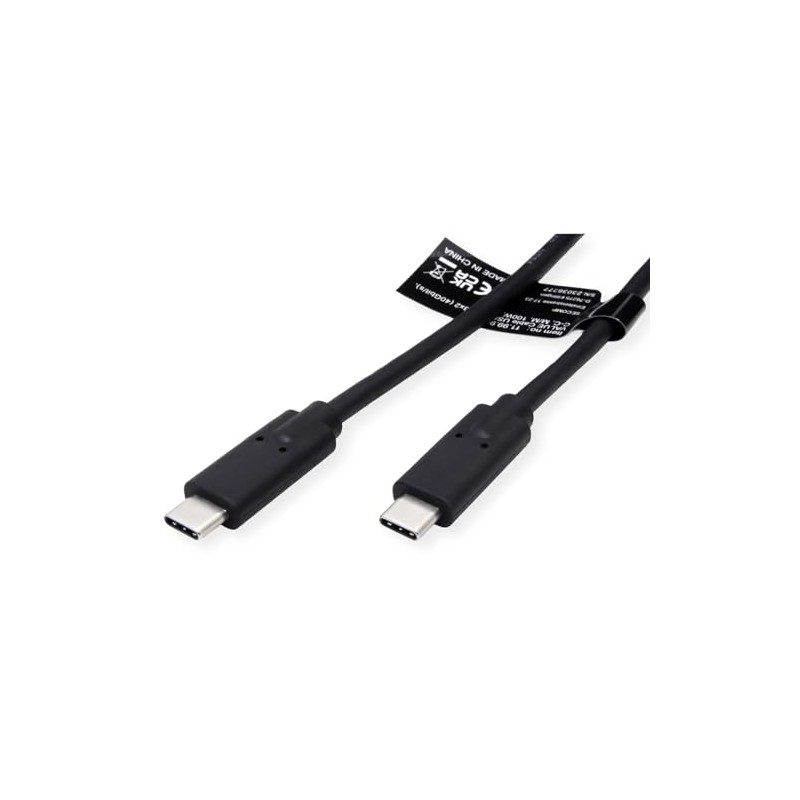 VALUE USB4 Gen3x2 Cable, C-C, ST/ST, 40Gbps, 100W, Black, 1m