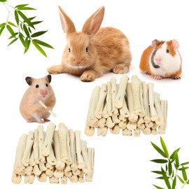 Petawi 500g Sweet Bamboo Chew Sticks Natural Rabbit Guinea Pig Chinchilla Chews Sticks Toys for Teeth Bunny Molar Treats Chinchilla Guinea Pig Hamster Small Animals