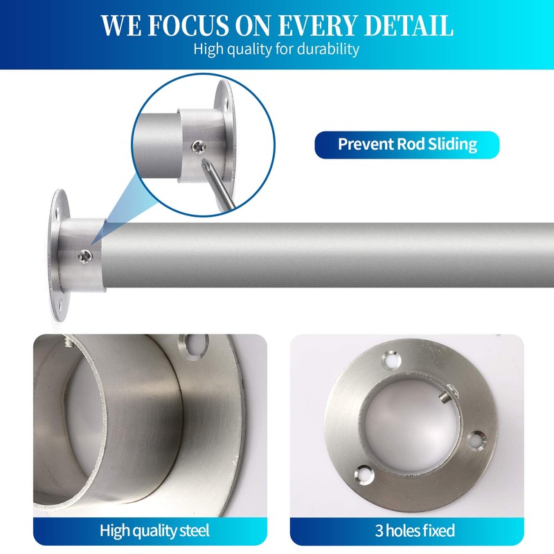 Creatyi 38mm/1-1/2 Inch Heavy Duty Stainless Steel Closet Rod Brackets