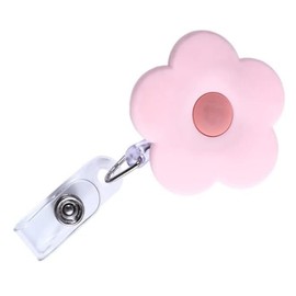 1Pc Pink Cute Badge Reels Retractable with Alligator Clip, Nurse ID Badge Holder Flowers Keys Lanyard Badge Holders for Teacher Student Identification Badges and Supplies Office and School Supplies