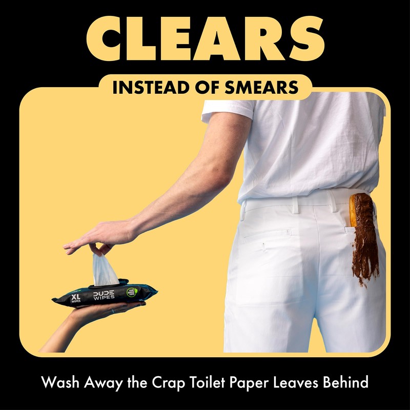 DUDE Wipes - Flushable Wipes - 3 Pack, 144 Count