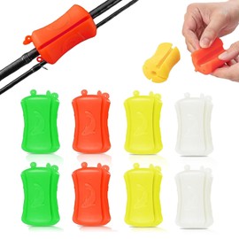 8PCS Portable Fishing Rod Fixed Ball,Multi-Function Rubber Fishing Pole Clip,Silicone Fishing Rod Straps,Wear Resistant Fastener Binding Clip Tight Fishing Accessories for Various Sizes Fishing Pole