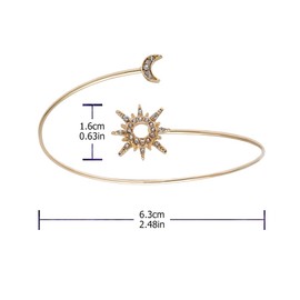 Holibanna Women Arm Bracelet Cuff Moon and Star Upper Arm Bangle Adjustable Victorian Boho Armband Open Bangle Armlet Fashion Wrist Wrap Bracelets