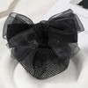 シニヨンネット バレッタ ネット付き お団子ネットリボン 大きめヘアネット 髪ネットリボン レディースヘアアクセサリー 髪留め 黒