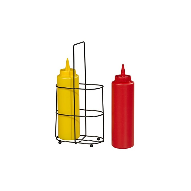 Chef Aid Sauce Bottles in Stand, Multi-Colour,10E11386