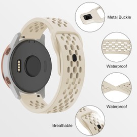 Strisinho Breathable Bands Compatible with Garmin Venu 3/Venu 2,Garmin Vivoactive 4 Watch Band,22mm Silicone Watch Strap Soft Sport Wristband for Garmin Forerunner 745/265/255/255 Music Smart Watch